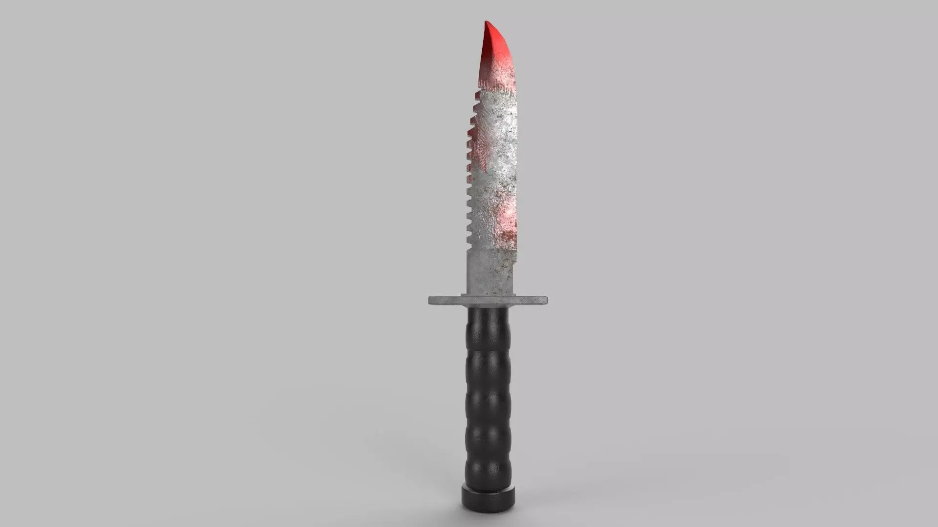 knife with flames Low-poly 3D model_0