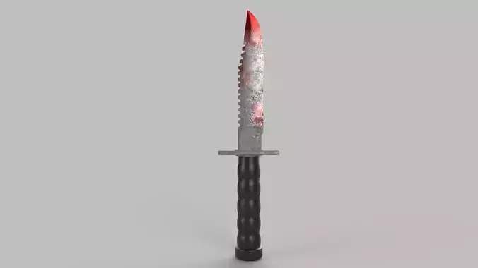 knife with flames