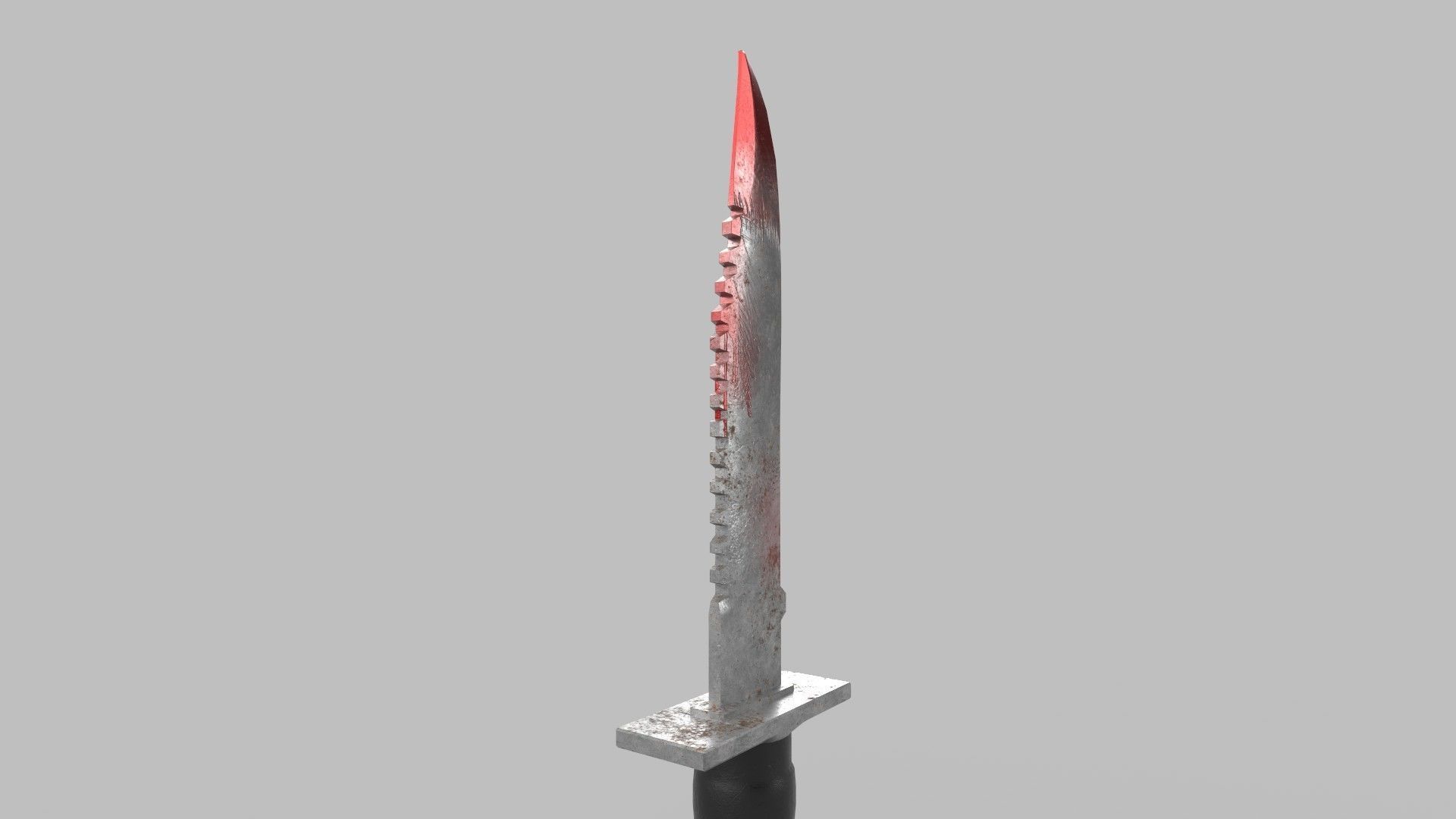 knife with flames Low-poly 3D model_1