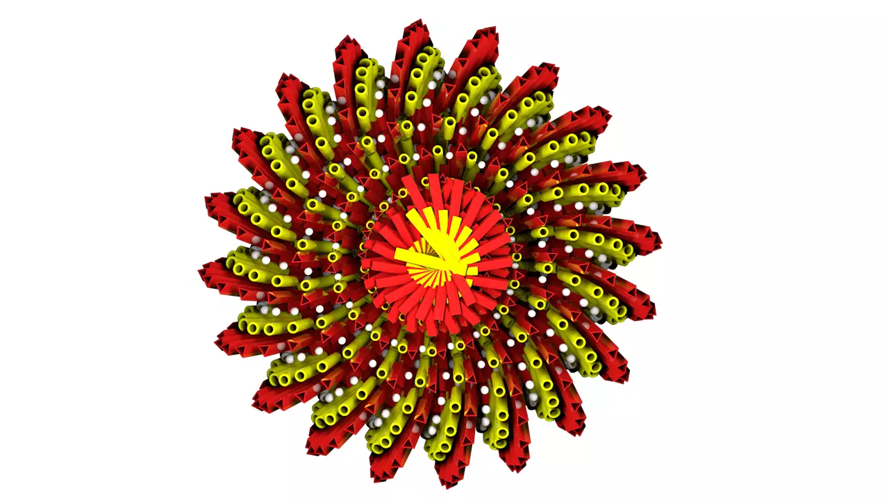 Abstract design dynamic flowers matrix 3D model