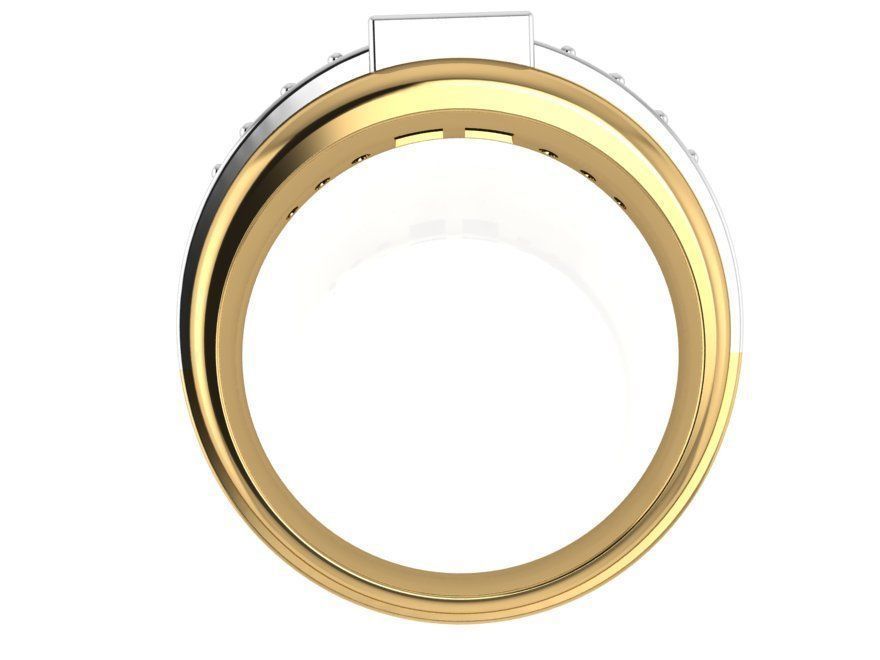 Green and White diamond stone ring 1976 3D print model  3D print model_2