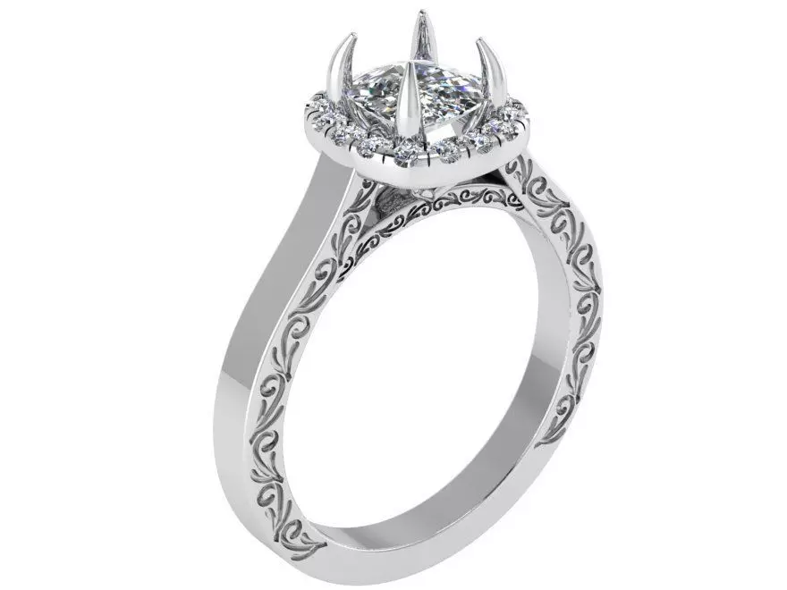 Big Diamond stone ring 1979 3D print model 3D print model_0