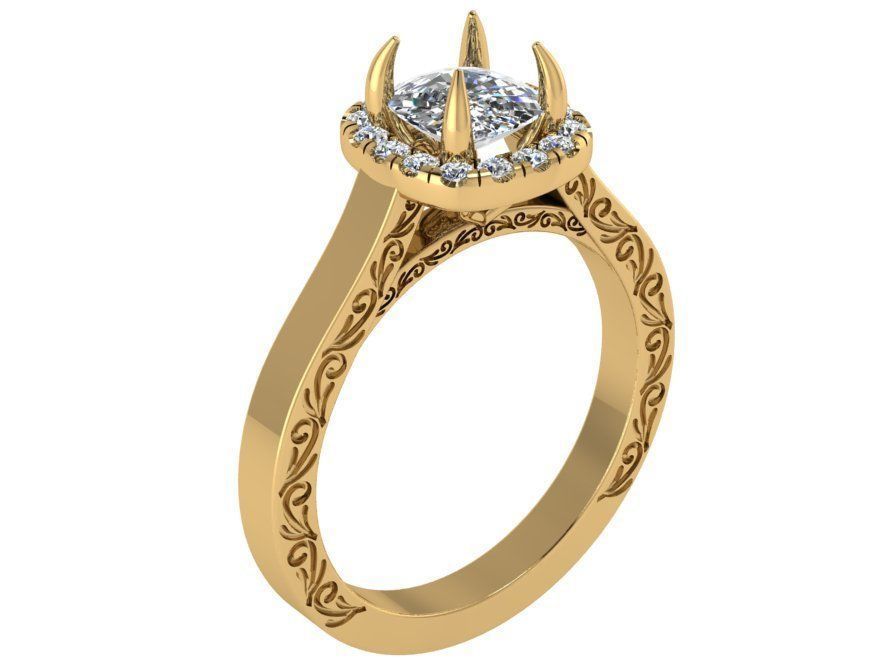 Big Diamond stone ring 1979 3D print model 3D print model_1