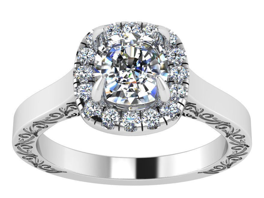 Big Diamond stone ring 1979 3D print model 3D print model_2