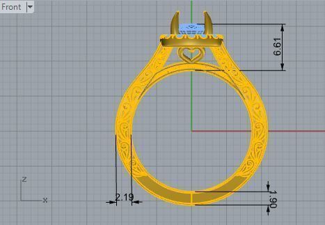 Big Diamond stone ring 1979 3D print model 3D print model_5