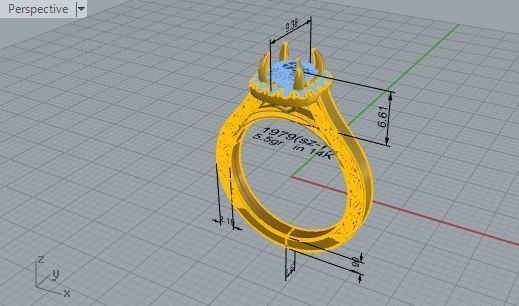 Big Diamond stone ring 1979 3D print model 3D print model_7