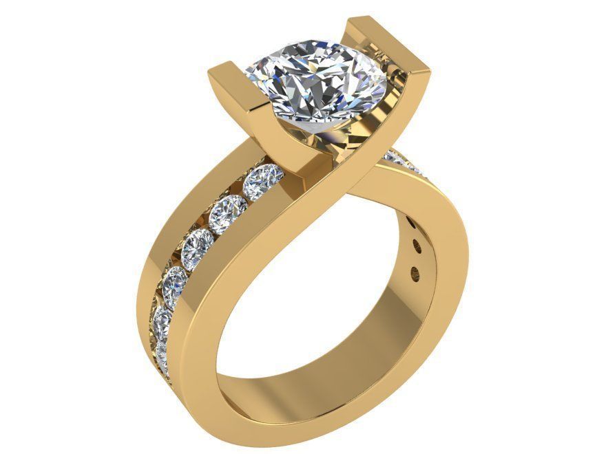 Halo twisted Diamond ring 1981 3D print model 3D print model_1