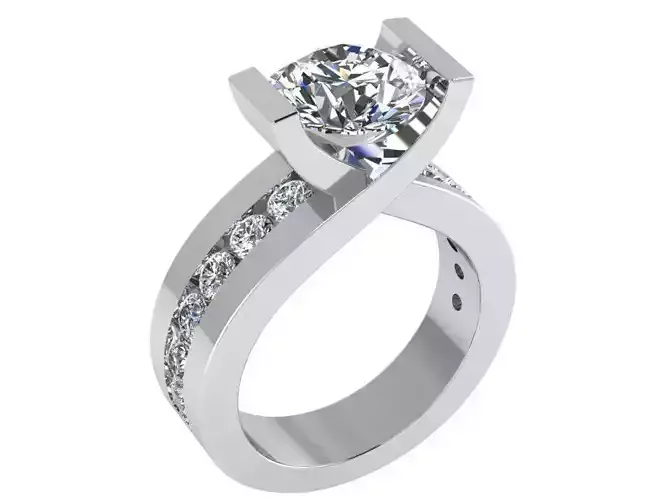 Halo twisted Diamond ring 1981 3D print model