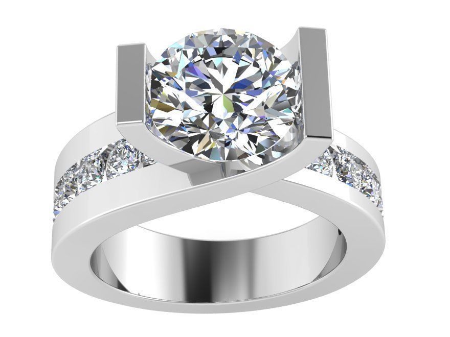 Halo twisted Diamond ring 1981 3D print model 3D print model_2