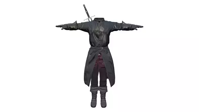 Full Medieval Warrior Fighter Knight Black Outfit