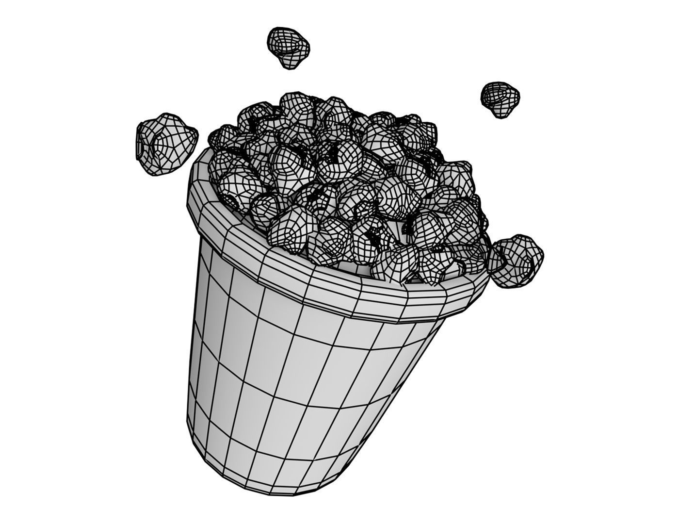 Cartoon Popcorn 3D model_5