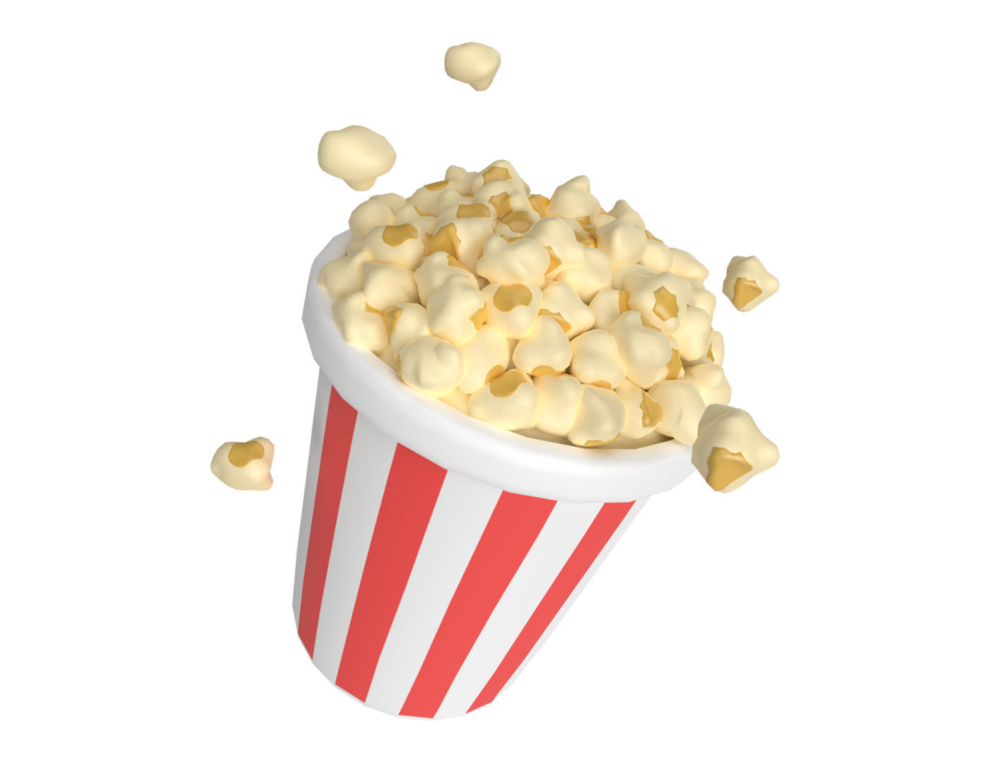 Cartoon Popcorn 3D model_4