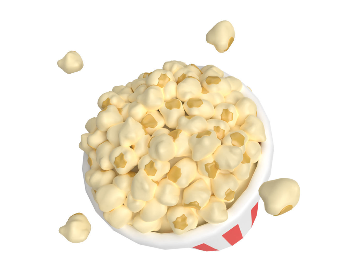 Cartoon Popcorn 3D model_2