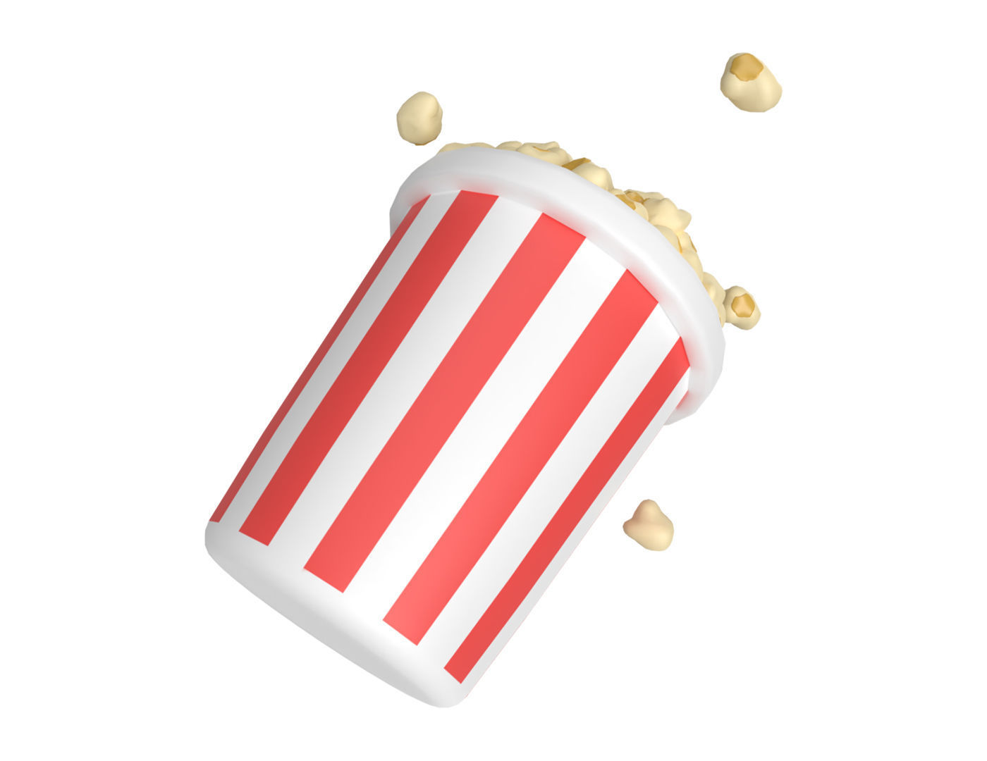 Cartoon Popcorn 3D model_3