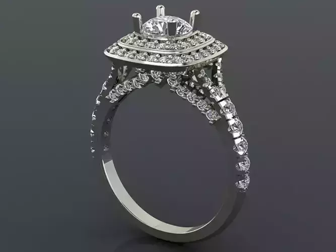 The gold halo ring with a gem 