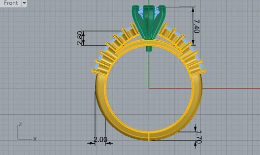 Fashion diamond ring 1990 3D print model 3D print model_5