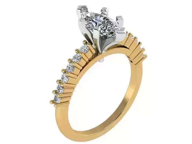 Fashion diamond ring 1990 3D print model