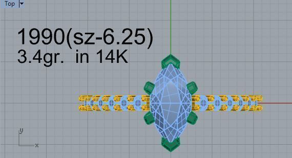 Fashion diamond ring 1990 3D print model 3D print model_4