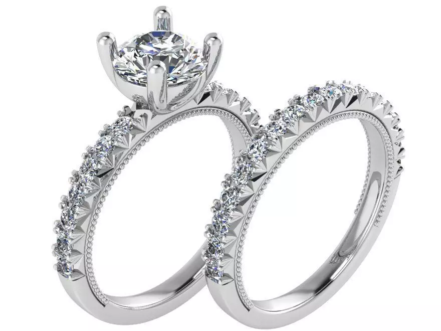 Diamond ring with band 1992 3D print model 3D print model_0