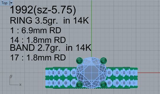 Diamond ring with band 1992 3D print model 3D print model_4
