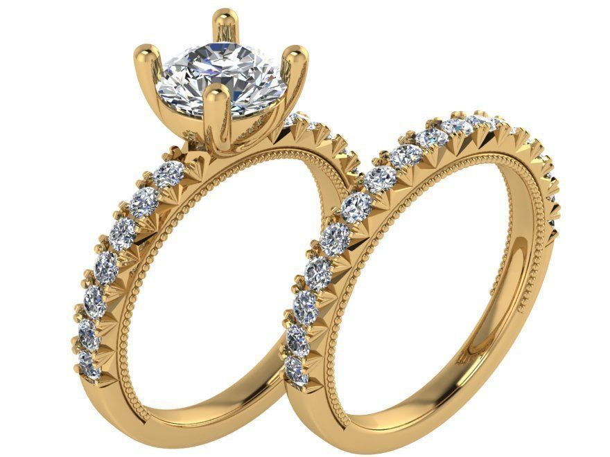 Diamond ring with band 1992 3D print model 3D print model_1