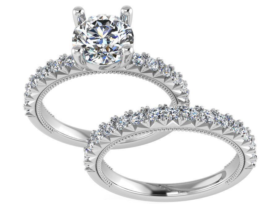 Diamond ring with band 1992 3D print model 3D print model_2