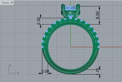 Diamond ring with band 1992 3D print model 3D print model_5
