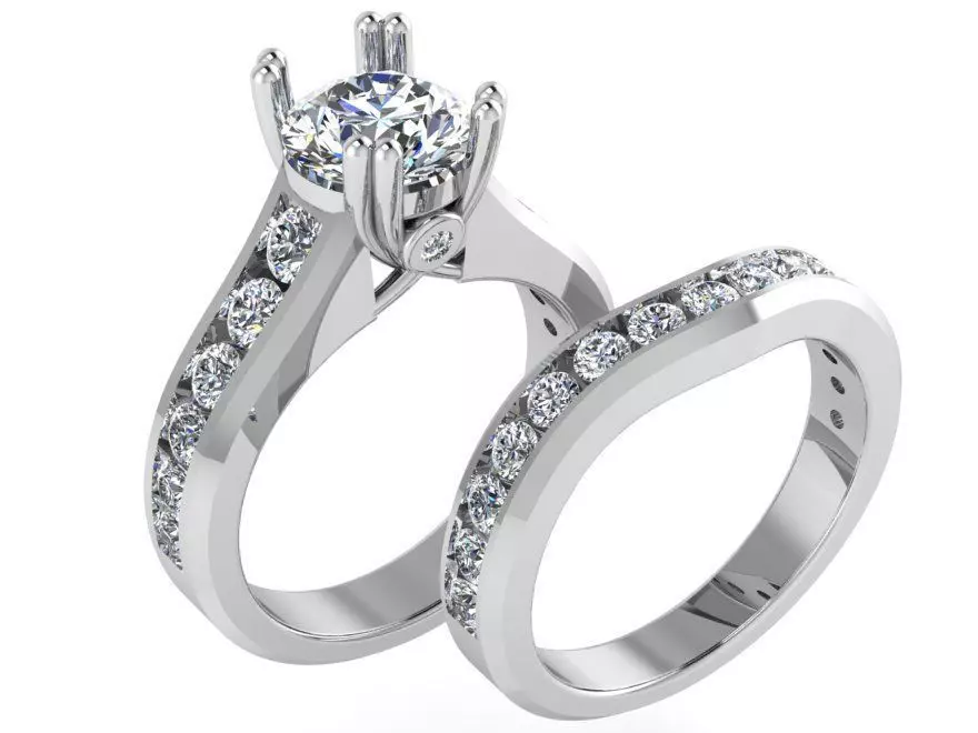 Big Diamnd stone ring with band 1993 3D print model 3D print model