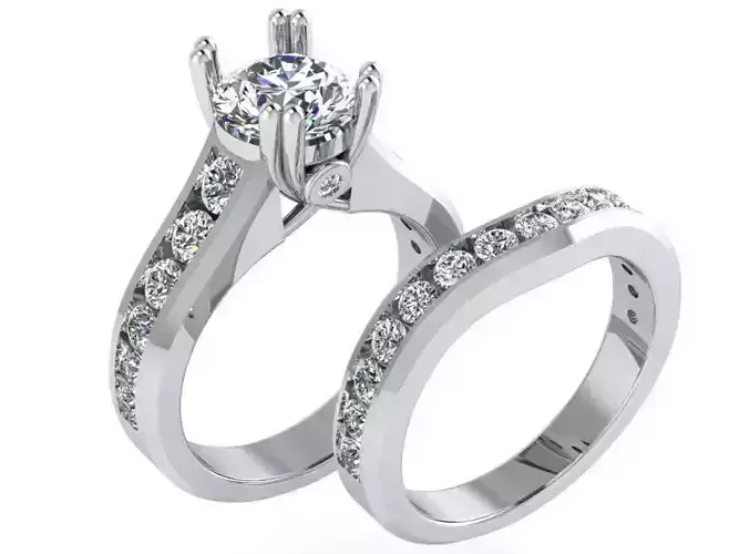 Big Diamnd stone ring  with band 1993 3D print model