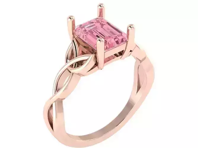 Solitaire princess stone ring 1995  3D print model