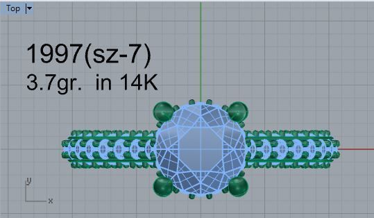 Diamond ring 1997 3D print model 3D print model_4