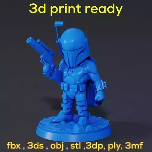 Boba Fett Star wars chibi ready to print  3D print model
