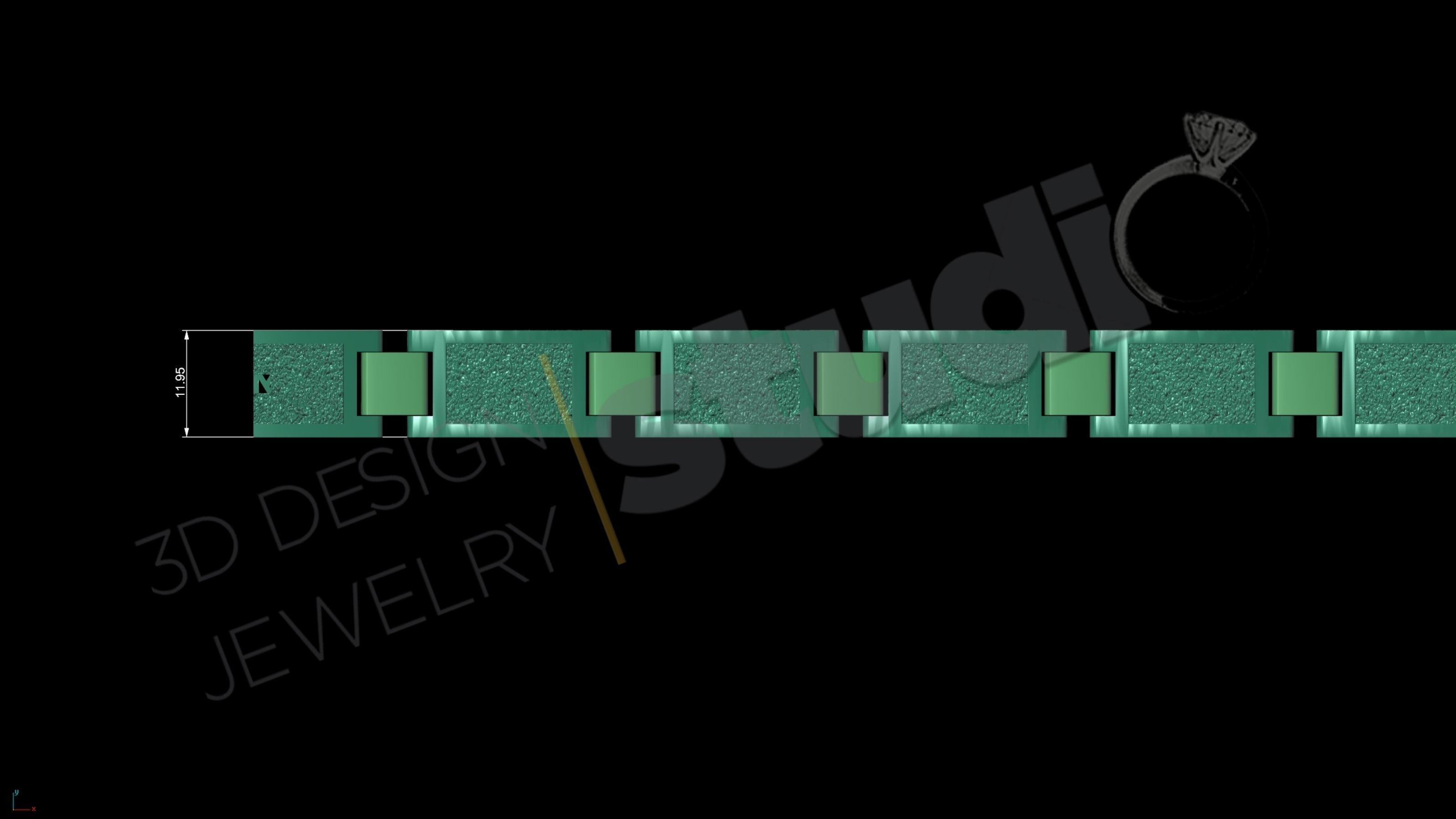 Luxury detailed cuban chainlink model 3D print model_7