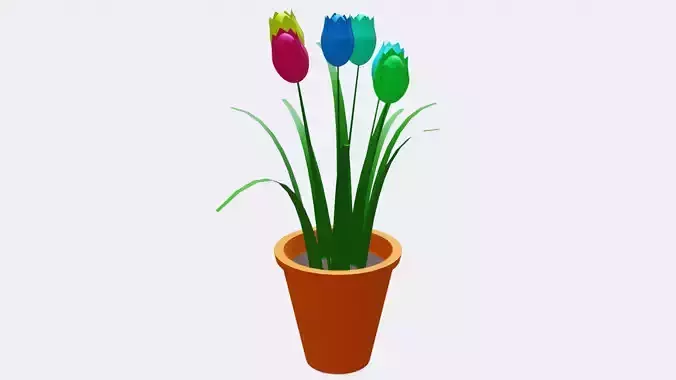flower pot - Interior flower decoration  3D model
