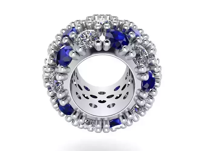 French Pave diamond ring 2002 3D print model