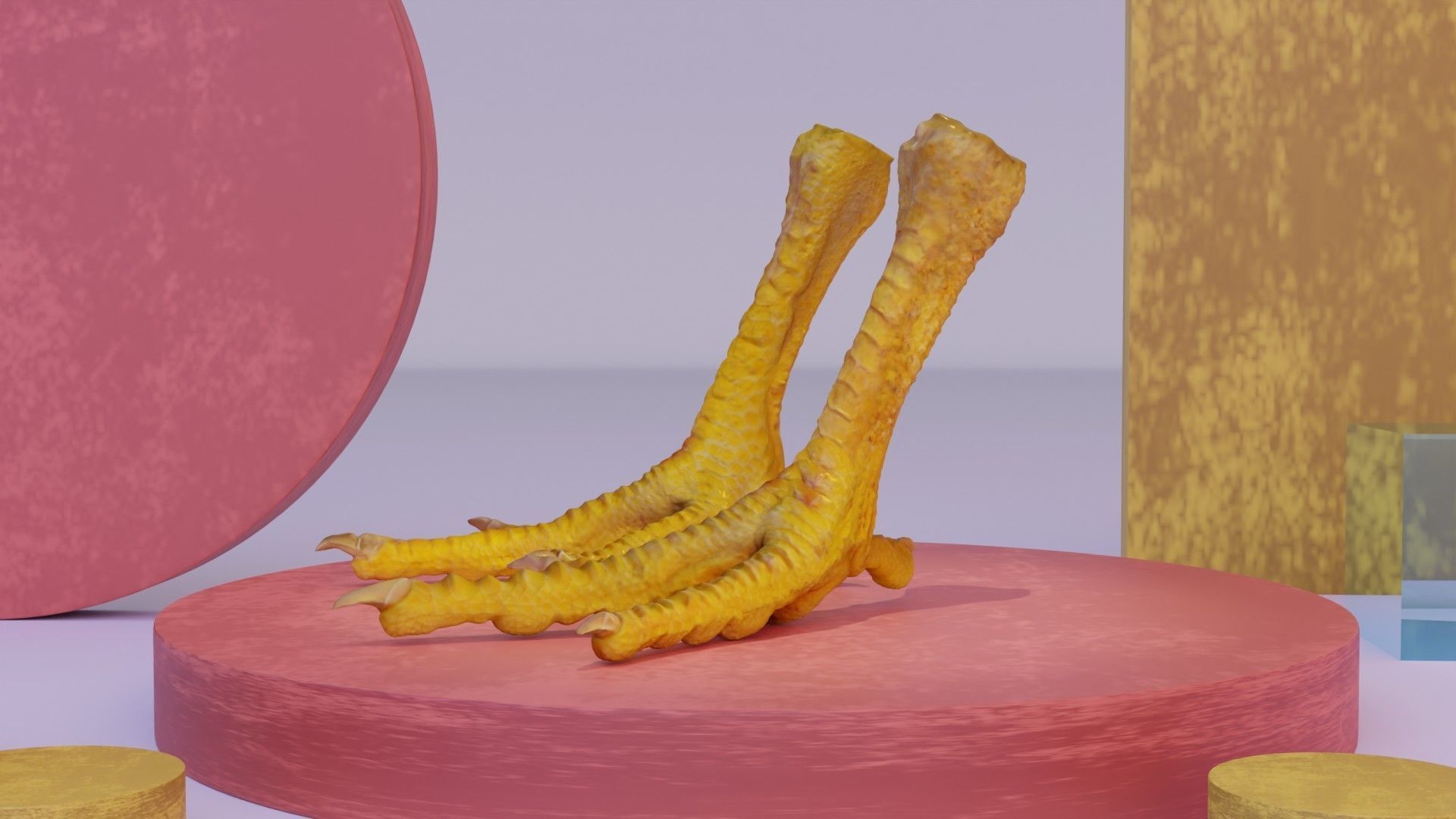 Pair chicken feet high-poly 3D model_9
