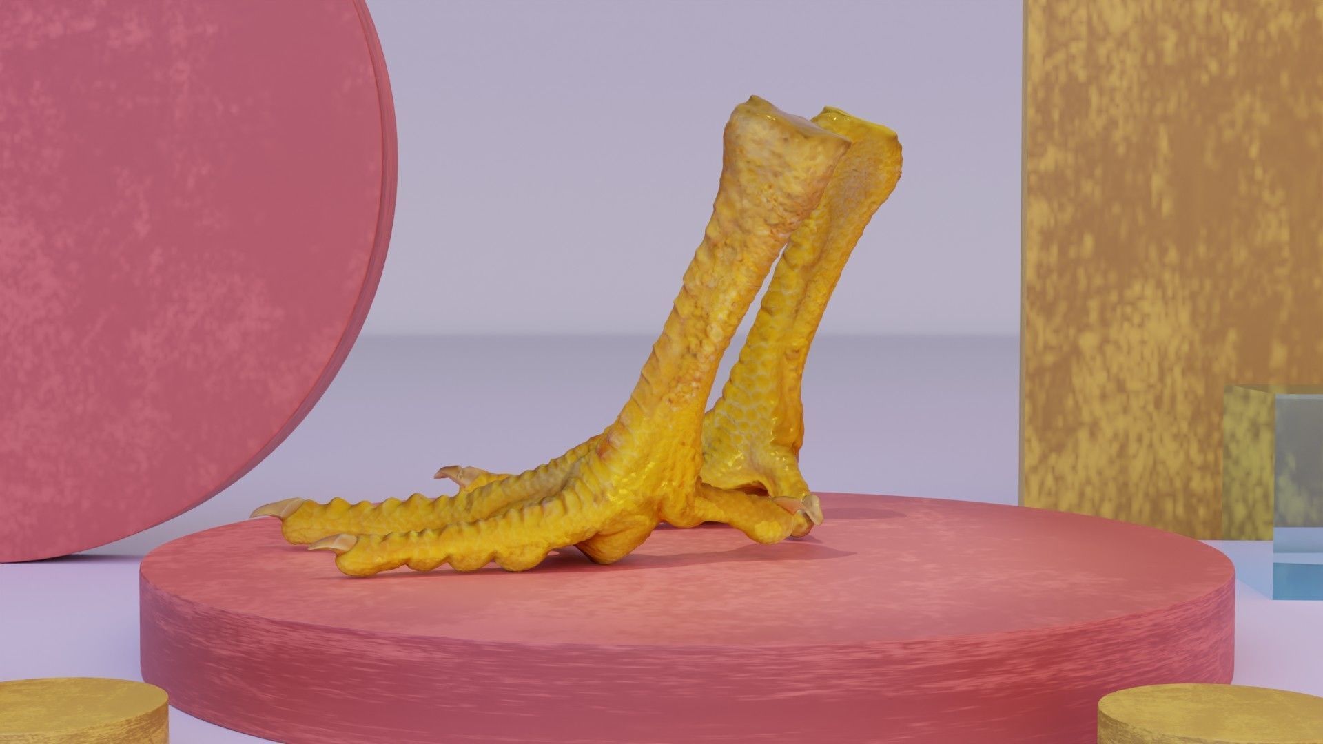 Pair chicken feet high-poly 3D model_8