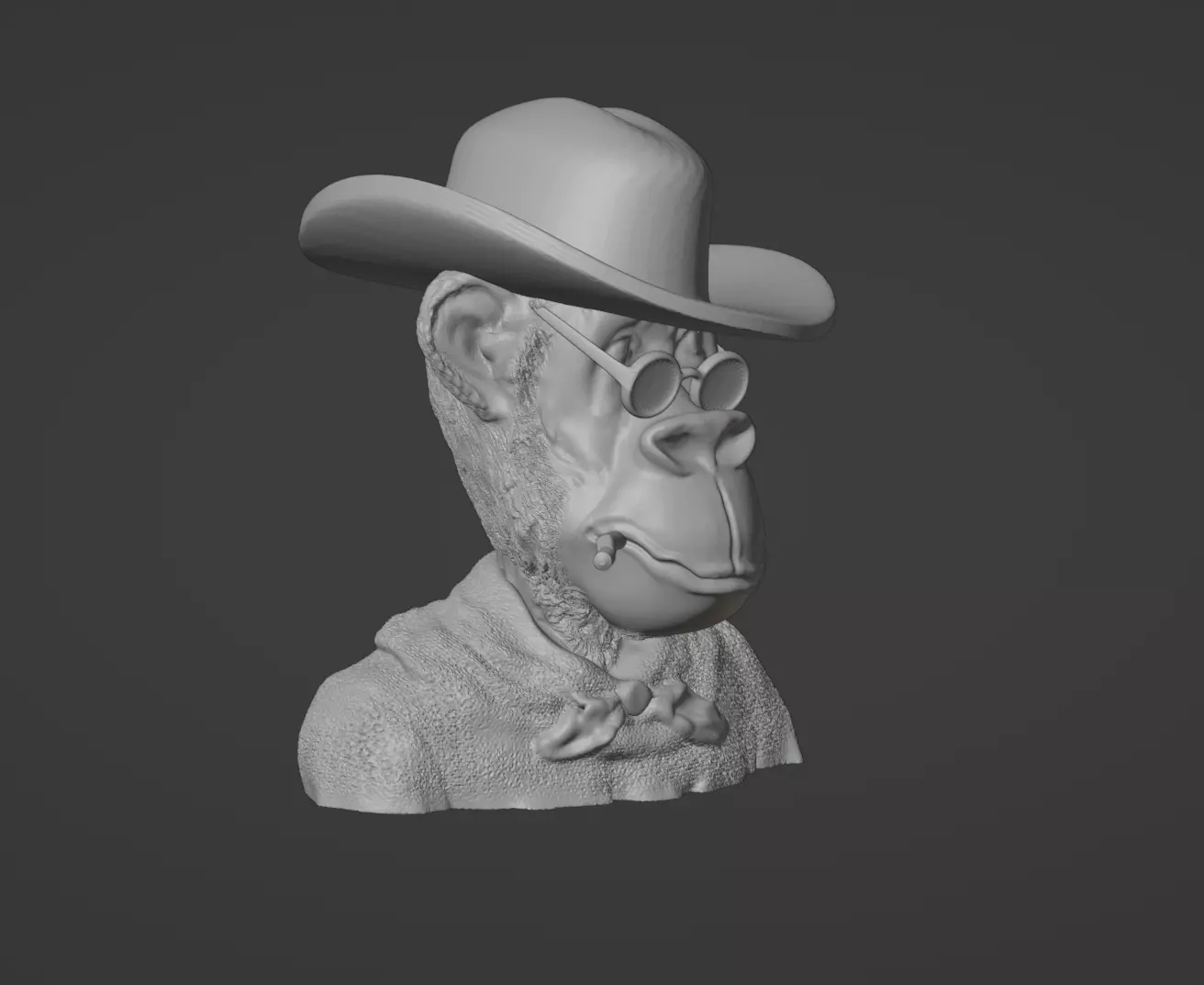 Cowboy Hat Ape nft Monkey 3D print model