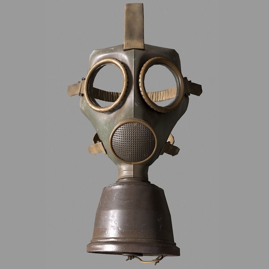 Gas Mask Low-poly 3D model_19