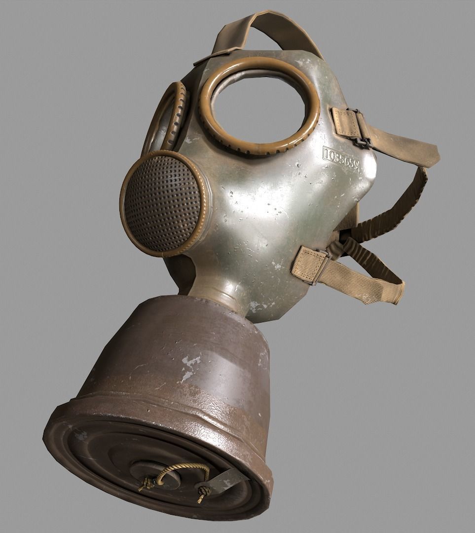 Gas Mask Low-poly 3D model_1