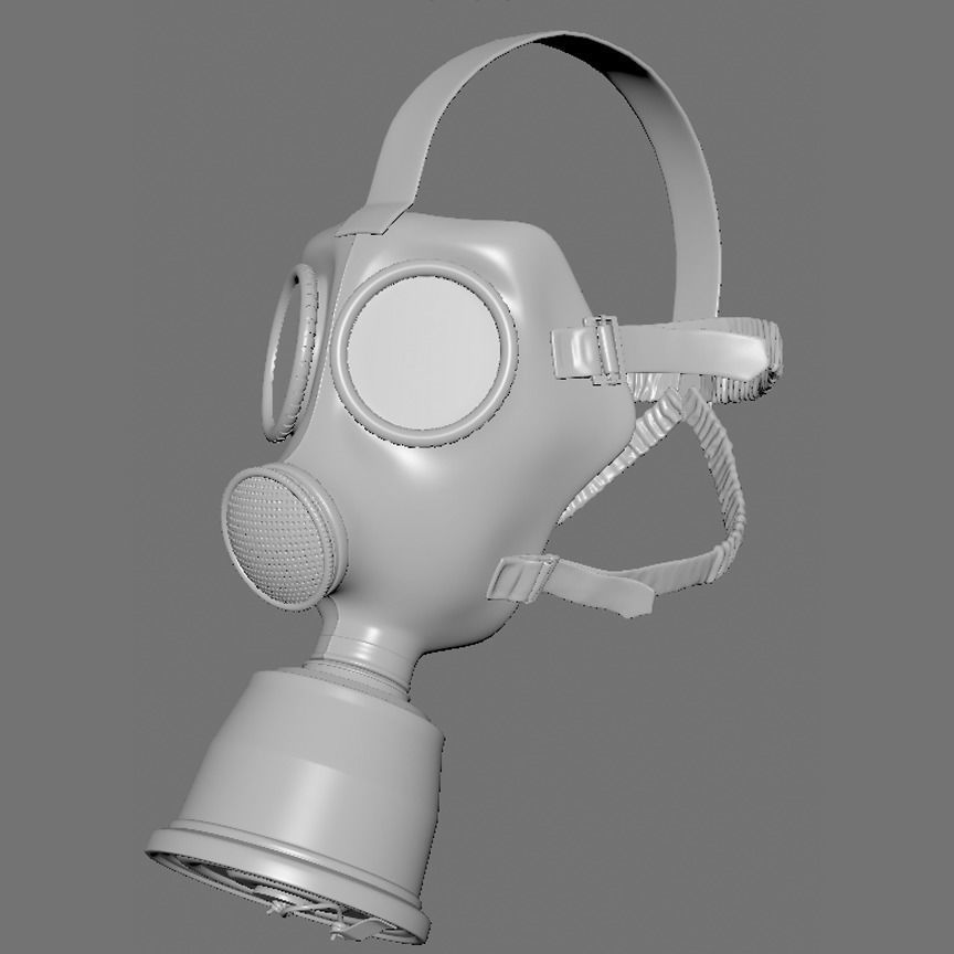 Gas Mask Low-poly 3D model_23