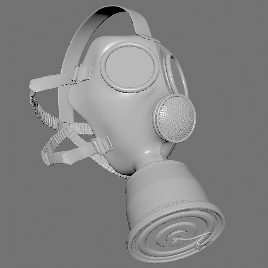 Gas Mask Low-poly 3D model_21