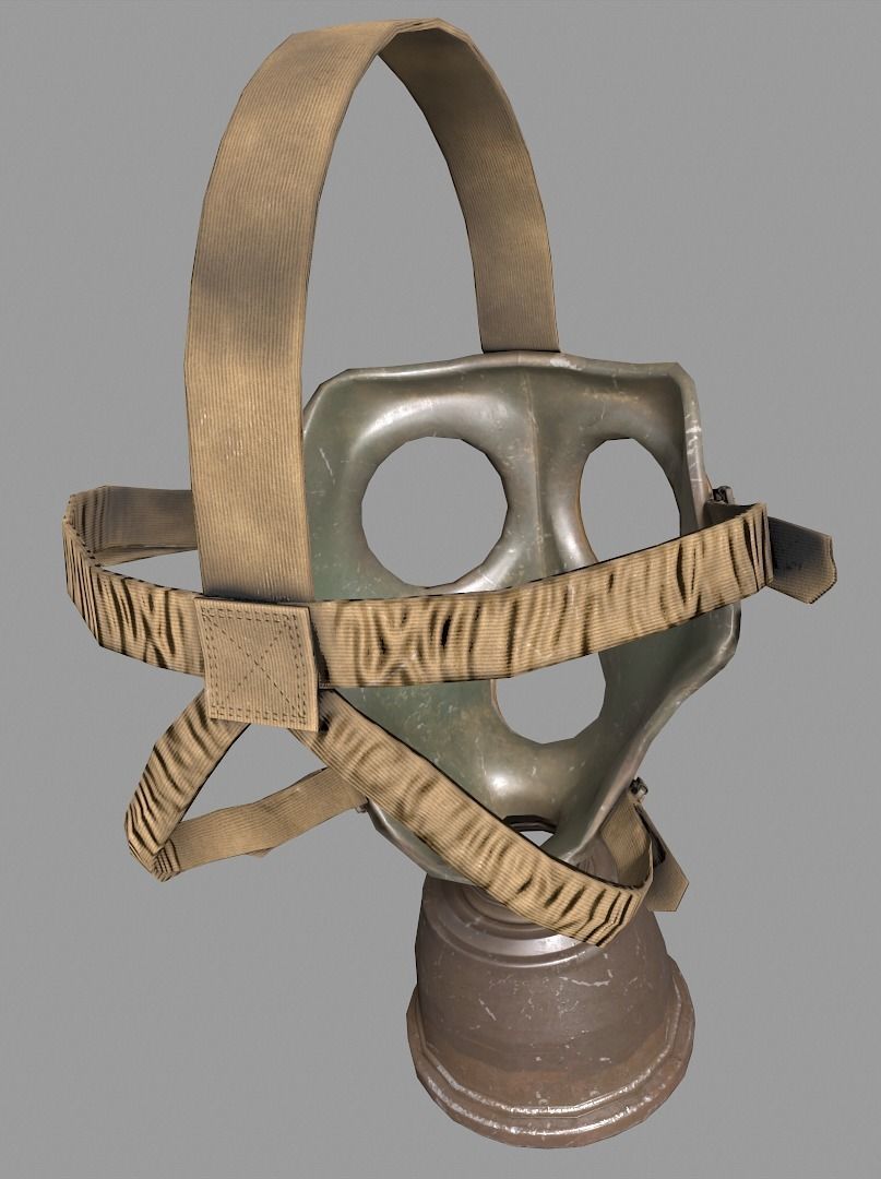Gas Mask Low-poly 3D model_5
