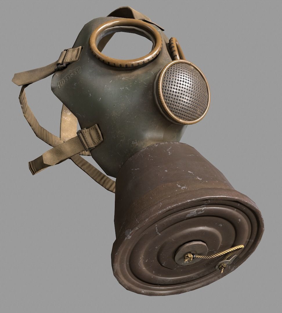Gas Mask Low-poly 3D model_6
