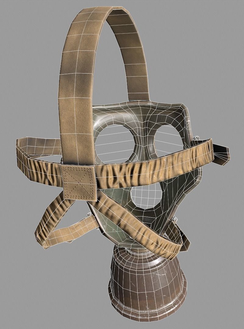 Gas Mask Low-poly 3D model_18