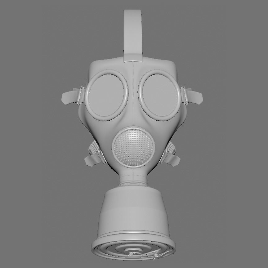 Gas Mask Low-poly 3D model_20