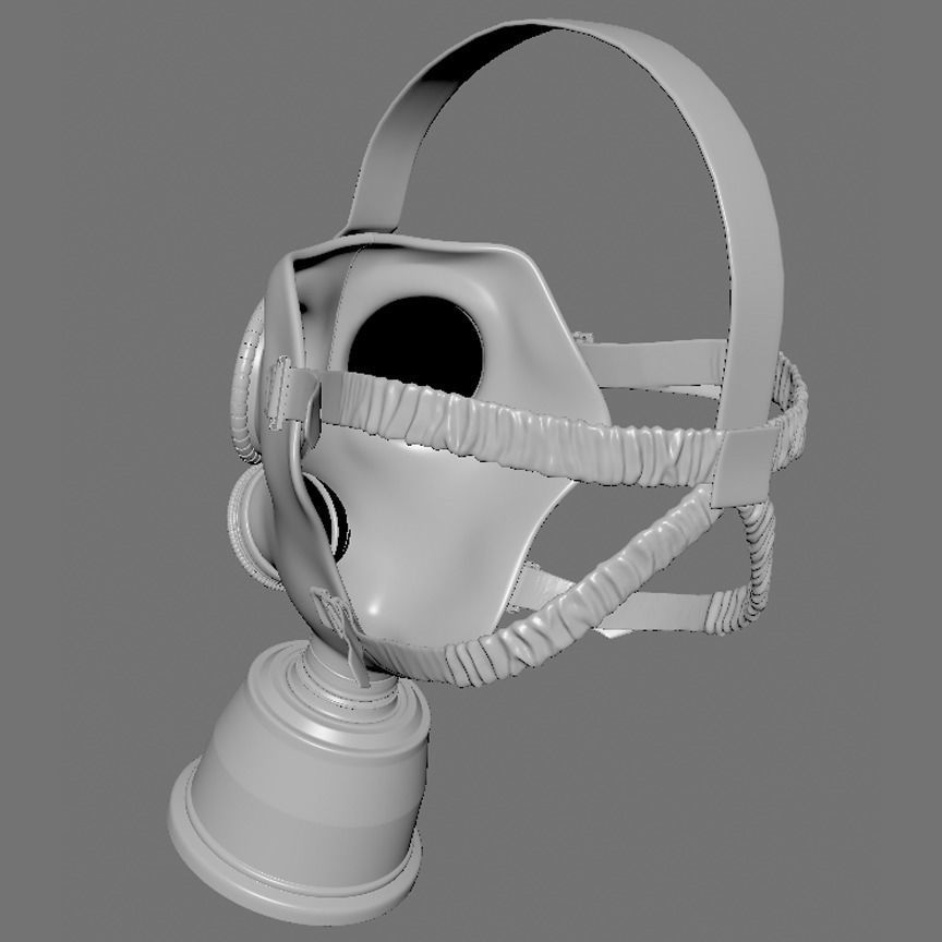 Gas Mask Low-poly 3D model_22