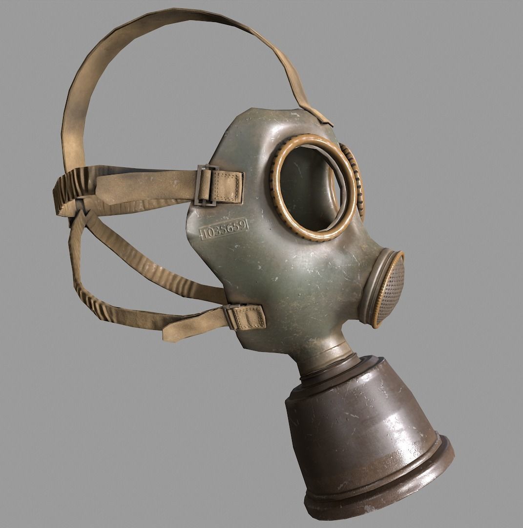 Gas Mask Low-poly 3D model_3
