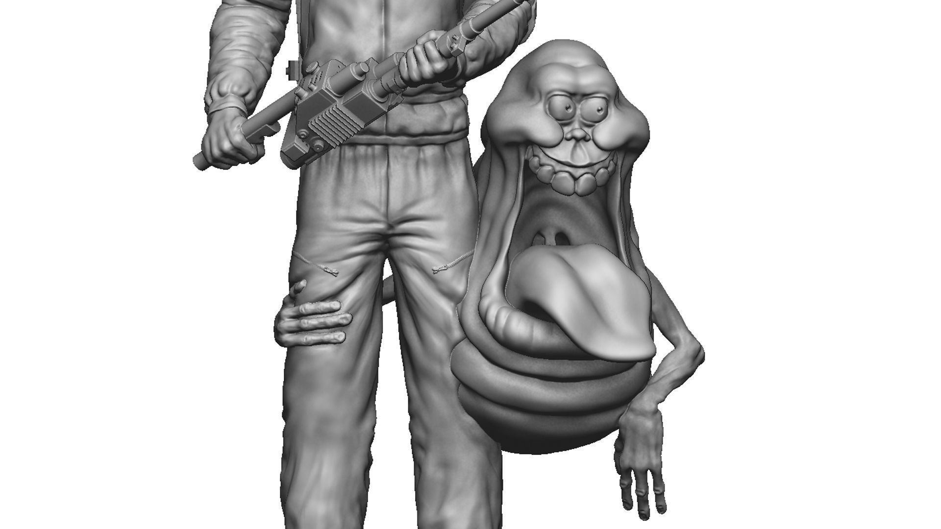 Egon Spengler and Slimer from the movie Ghostbusters 3D print model_39