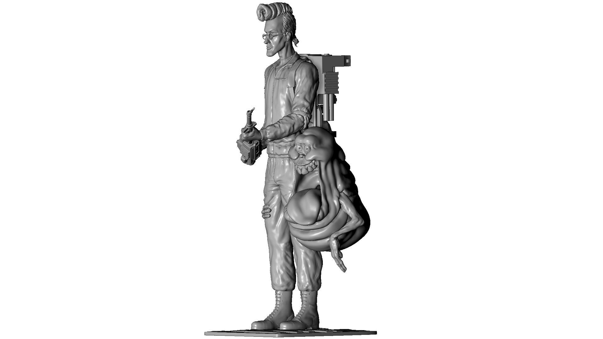 Egon Spengler and Slimer from the movie Ghostbusters 3D print model_33